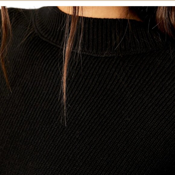 NEW FREE PEOPLE Easy Street Cropped Sweater in black 1225 3t0 - Picture 11 of 11